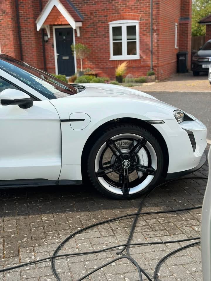 Porsche Taycan shown in the supplied mobile car valeting photos