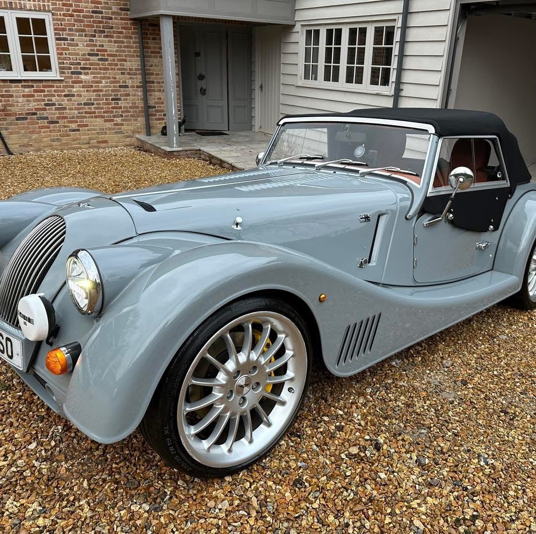 Morgan Plus Six shown in the supplied convertible roof cleaning photos