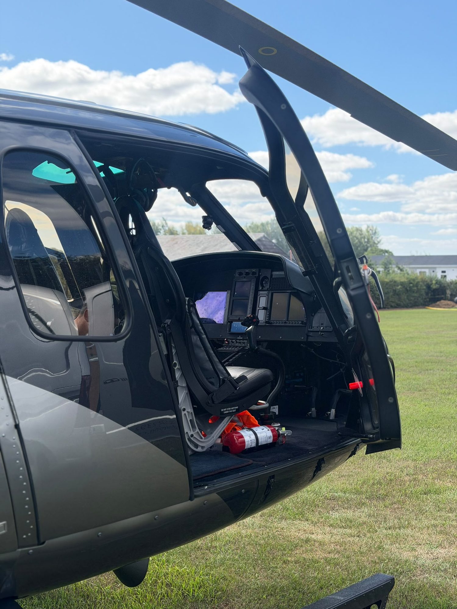 Helicopter Cockpit shown in the supplied aircraft & helicopter valeting photos