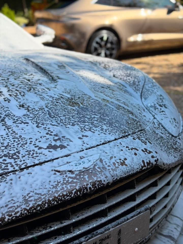 Aston Martin DB12 Snow Foam shown in the supplied deep cleans photos