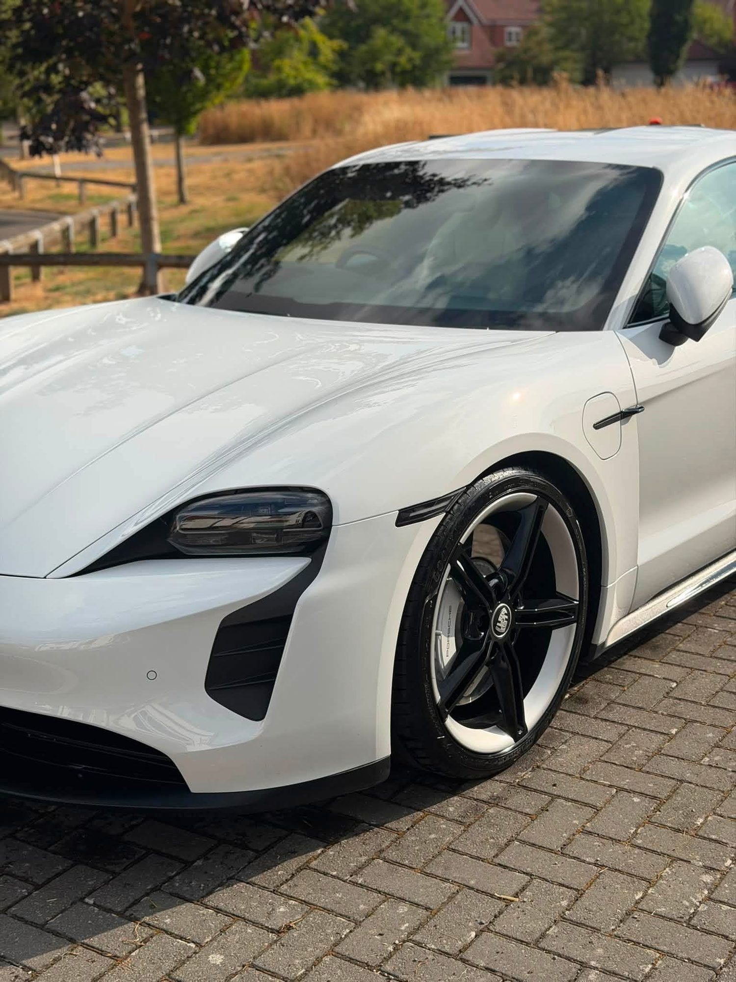 Porsche Taycan shown in the supplied mobile car valeting photos