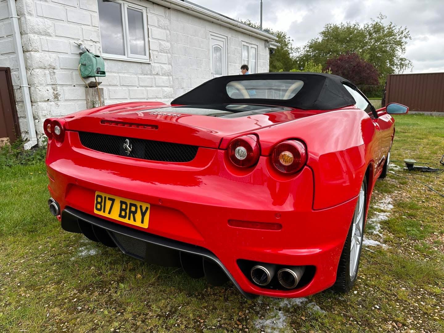 Ferrari F430 Spider shown in the supplied convertible roof cleaning photos