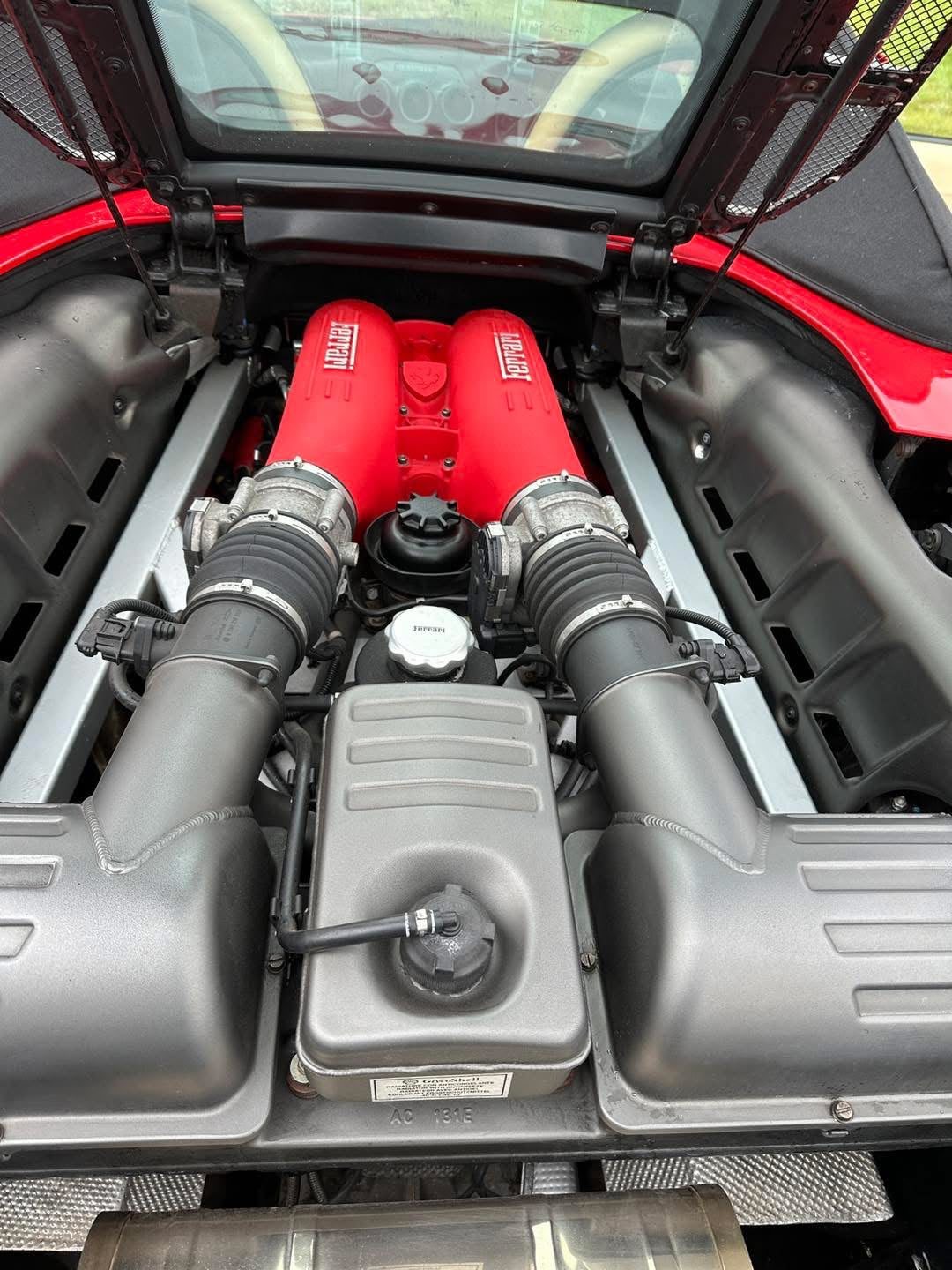 Ferrari F430 Engine Bay shown in the supplied engine cleans photos