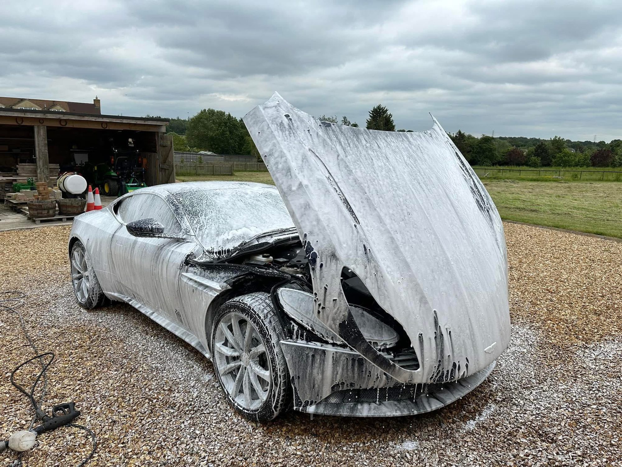Aston Martin DB11 Snow Foam shown in the supplied deep cleans photos