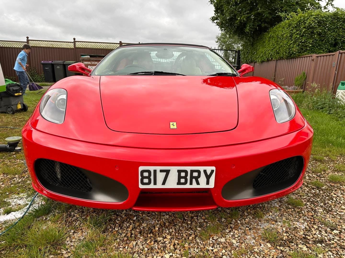 Ferrari F430 Spider shown in the supplied convertible roof cleaning photos